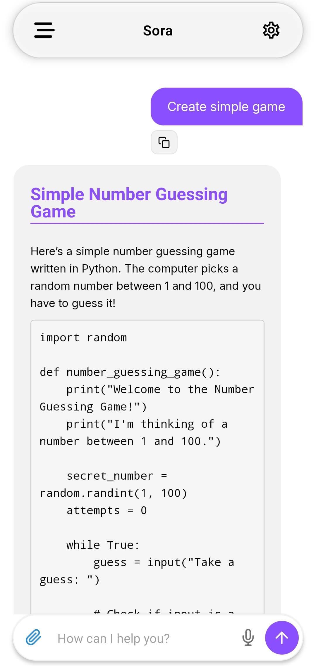 Sora AI – Light Mode (iOS)