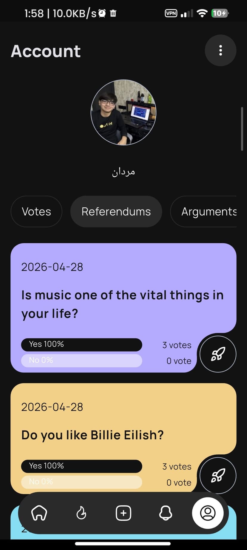 Referendum app screen 2